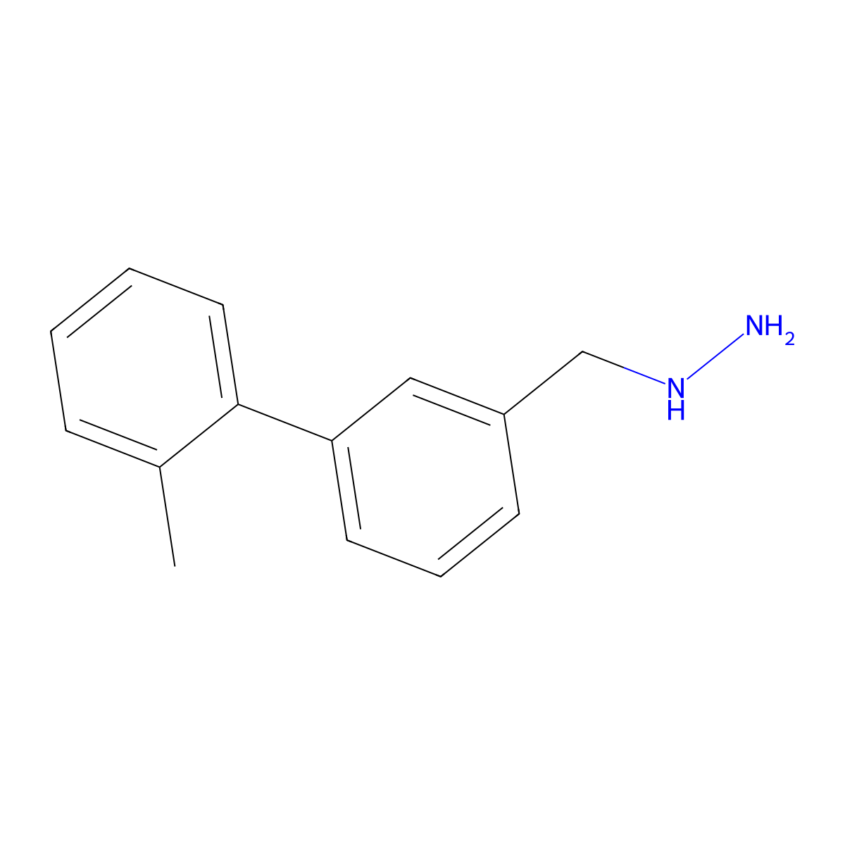 {[3-(2-Methylphenyl)phenyl]methyl}hydrazine molecular structure, CAS 2229351-07-7