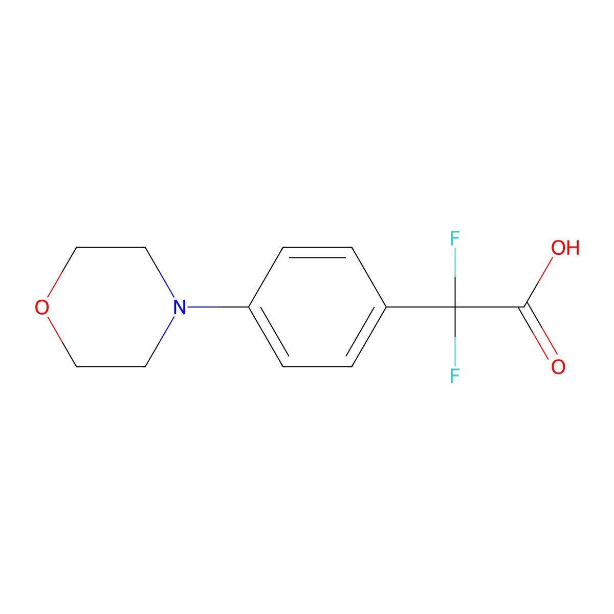 2,2-Difluoro-2-[4-(morpholin-4-yl)phenyl]acetic acid molecular structure, CAS 2229351-15-7
