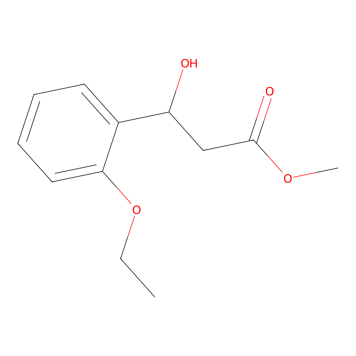 Methyl 3-(2-ethoxyphenyl)-3-hydroxypropanoate molecular structure, CAS 2229351-28-2