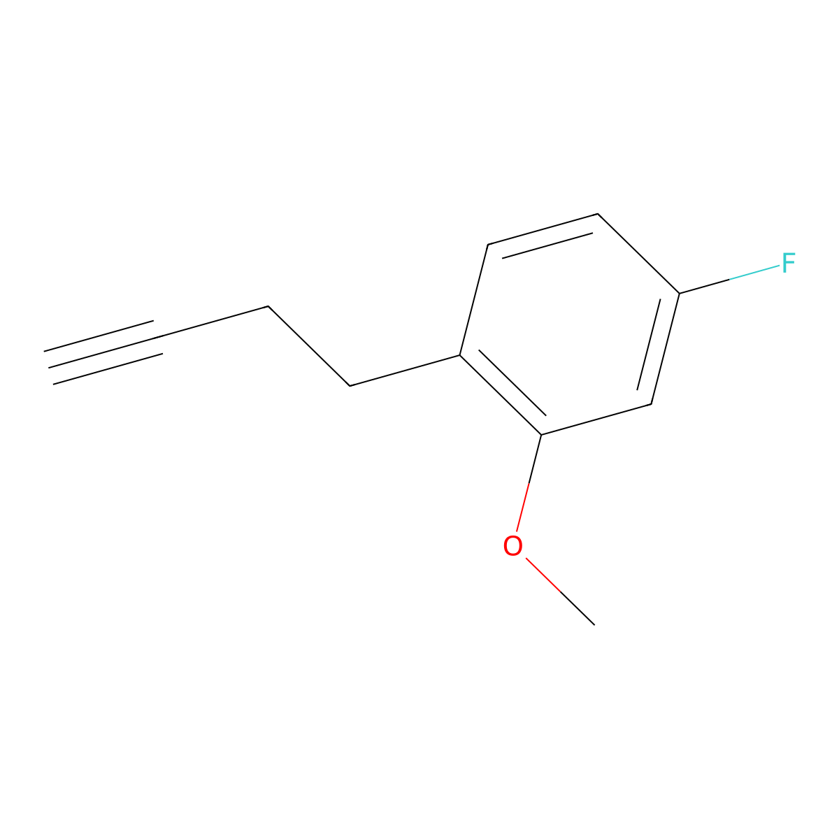 1-(But-3-yn-1-yl)-4-fluoro-2-methoxybenzene molecular structure, CAS 2229352-55-8