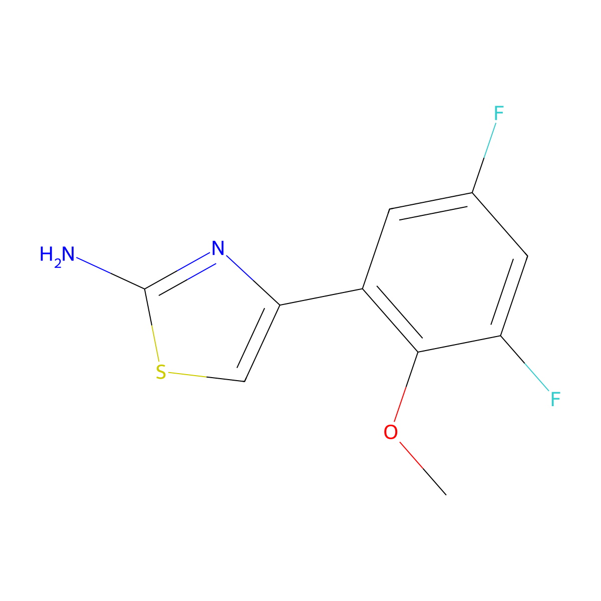 4-(3,5-Difluoro-2-methoxyphenyl)-1,3-thiazol-2-amine molecular structure, CAS 2229353-15-3