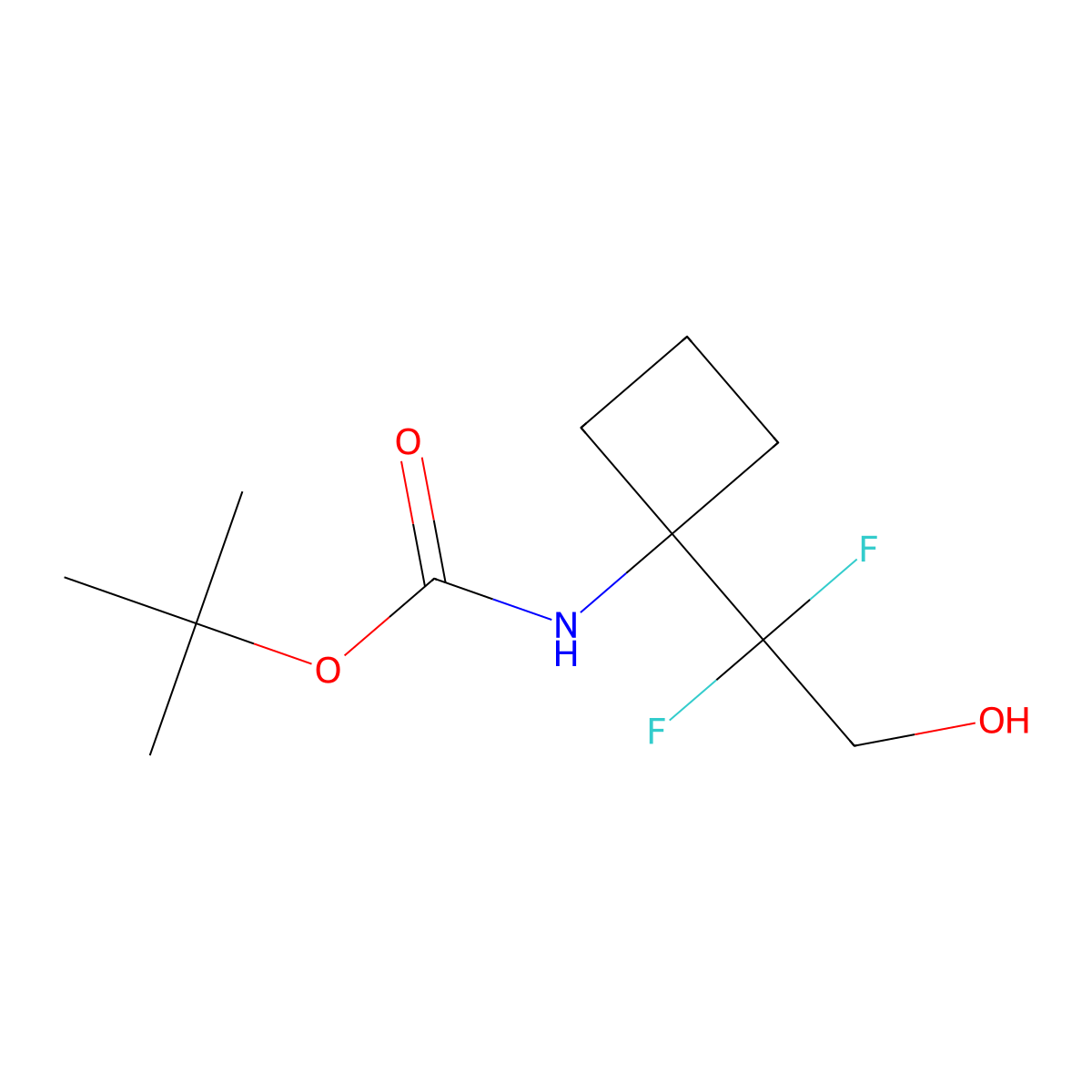 tert-butyl N-[1-(1,1-difluoro-2-hydroxyethyl)cyclobutyl]carbamate molecular structure, CAS 2229354-53-2