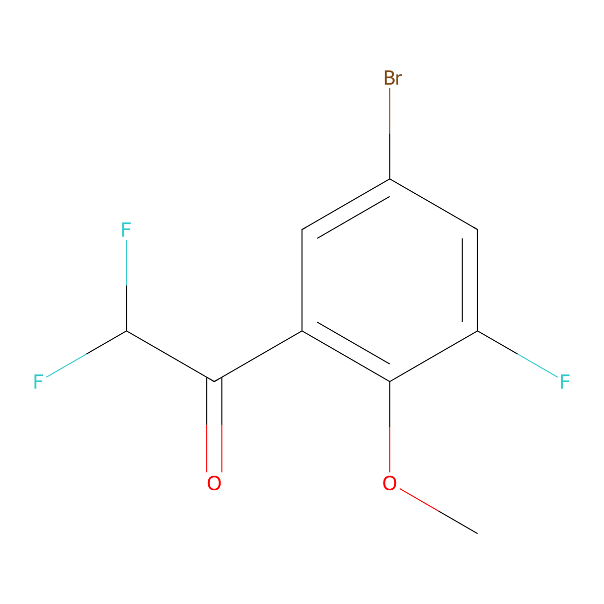 1-(5-Bromo-3-fluoro-2-methoxyphenyl)-2,2-difluoroethan-1-one molecular structure, CAS 2229355-04-6