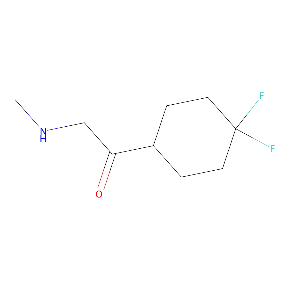 1-(4,4-Difluorocyclohexyl)-2-(methylamino)ethan-1-one molecular structure, CAS 2229356-25-4