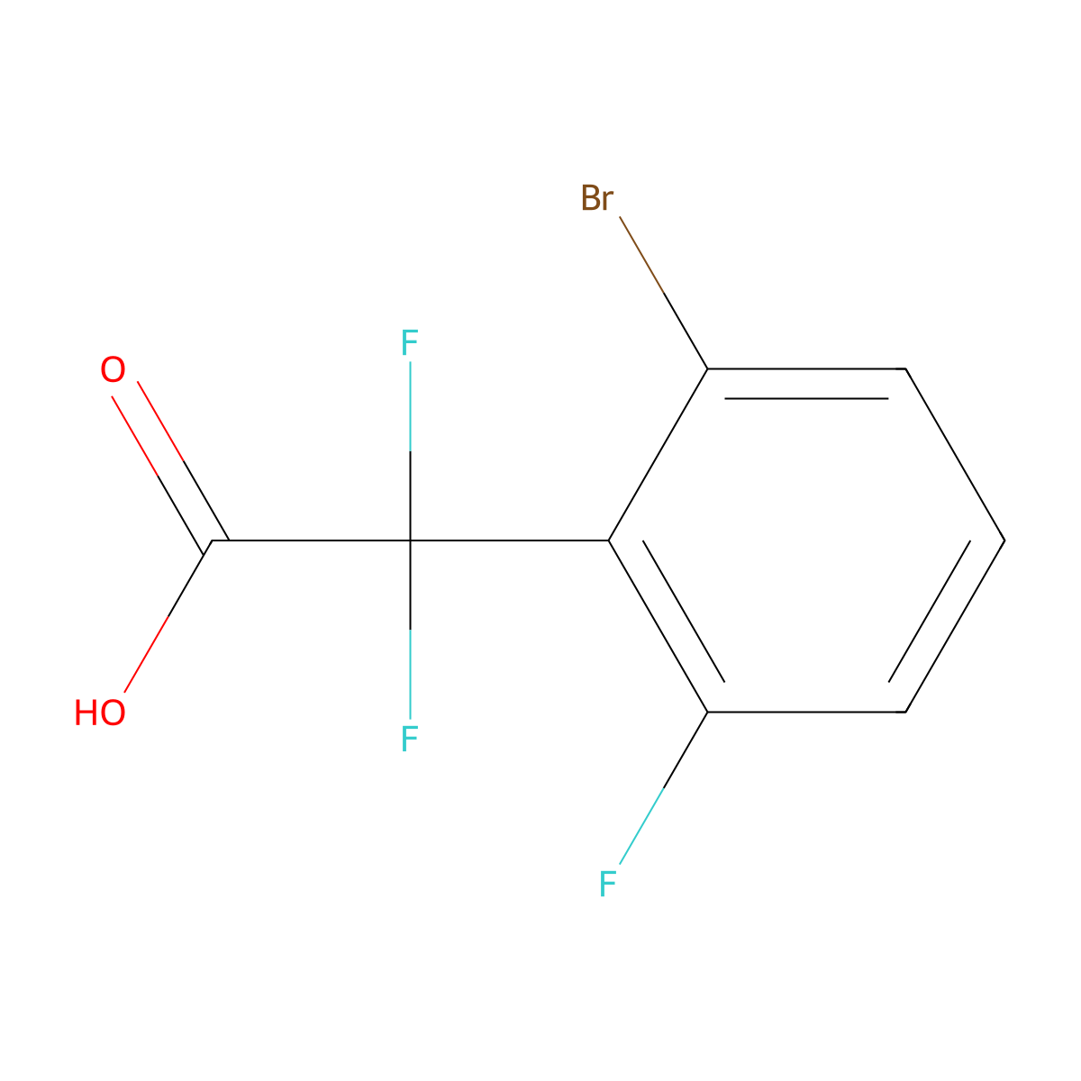 2-(2-Bromo-6-fluorophenyl)-2,2-difluoroacetic acid molecular structure, CAS 2229357-43-9
