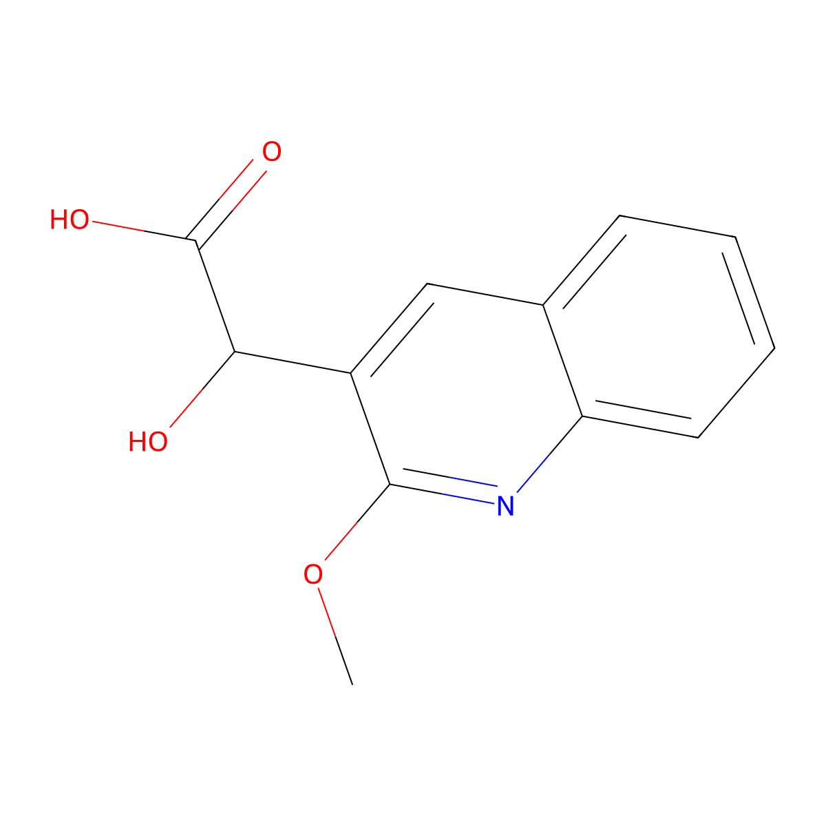 2-Hydroxy-2-(2-methoxyquinolin-3-yl)acetic acid molecular structure, CAS 2229357-51-9