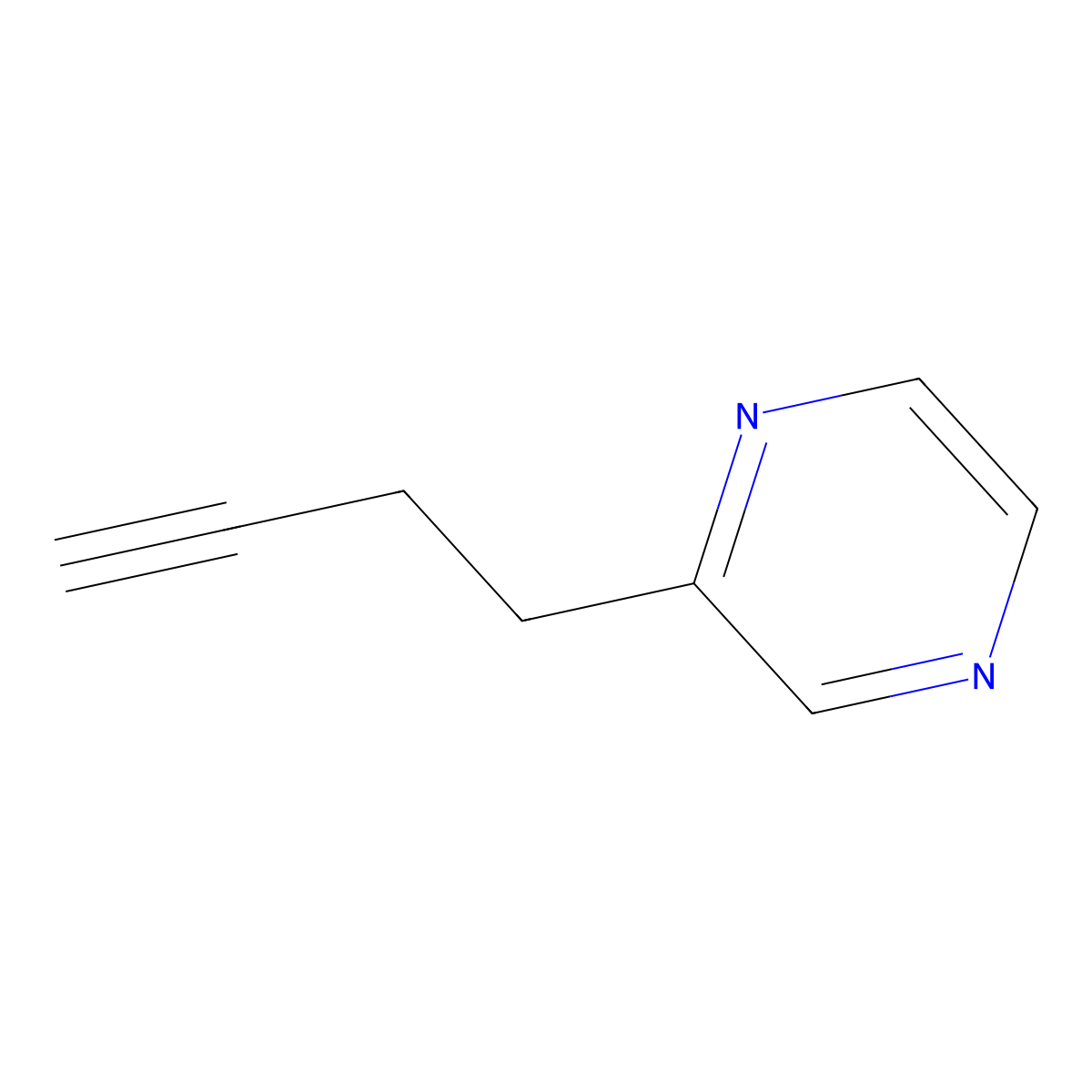 2-(But-3-yn-1-yl)pyrazine molecular structure, CAS 2229357-69-9
