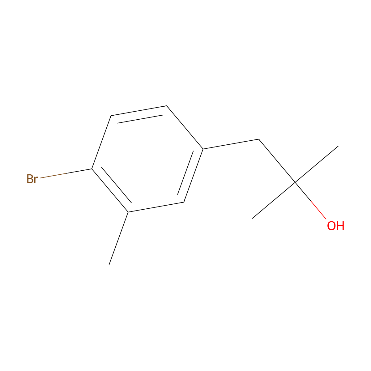 1-(4-Bromo-3-methylphenyl)-2-methylpropan-2-ol molecular structure, CAS 2229364-09-2