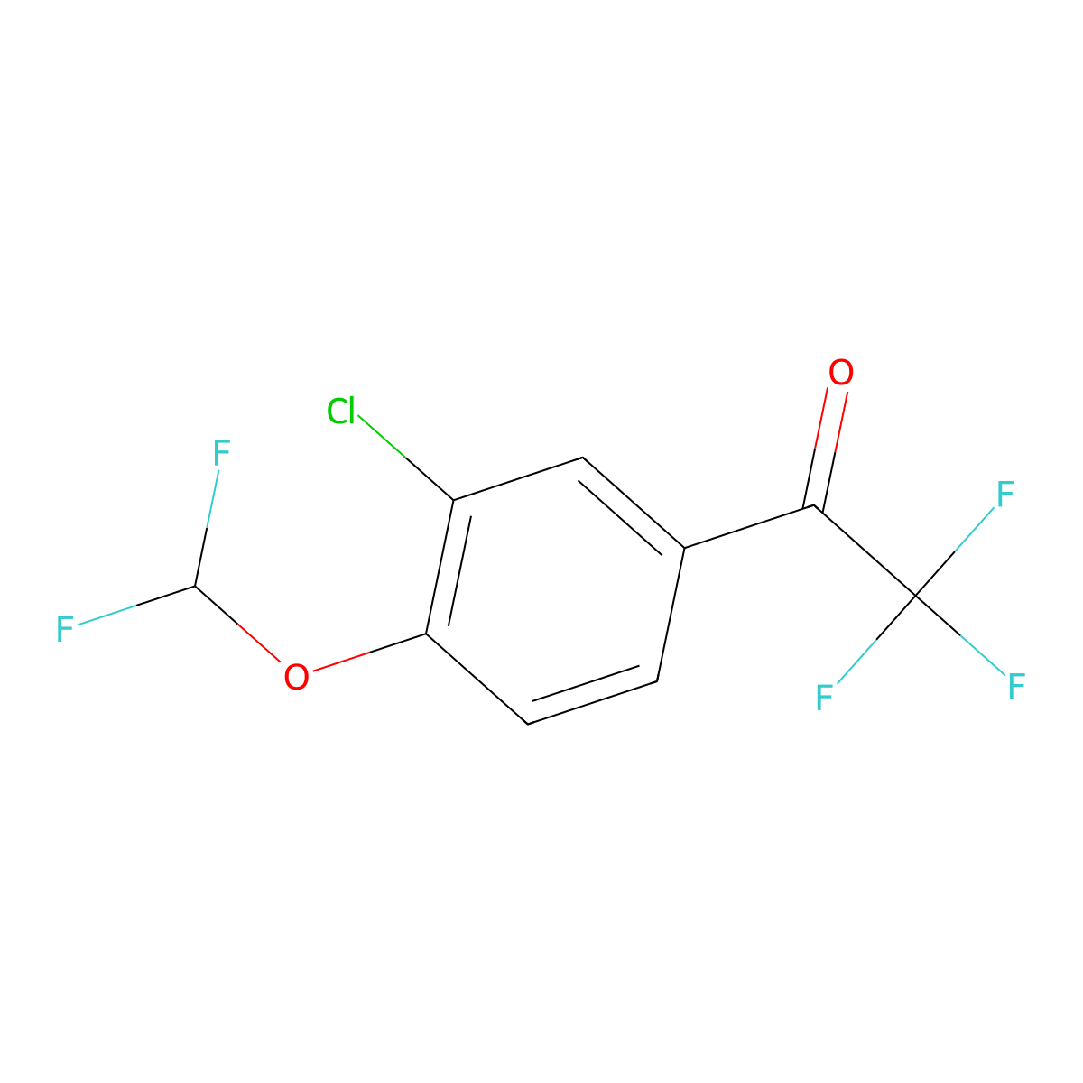 1-[3-Chloro-4-(difluoromethoxy)phenyl]-2,2,2-trifluoroethan-1-one molecular structure, CAS 2229364-67-2