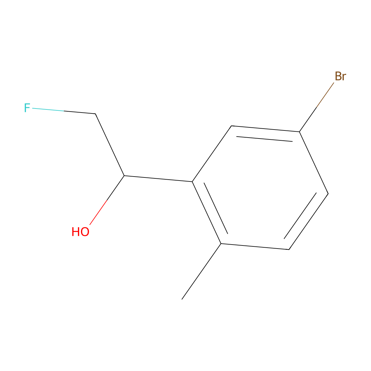 1-(5-Bromo-2-methylphenyl)-2-fluoroethan-1-ol molecular structure, CAS 2229366-67-8