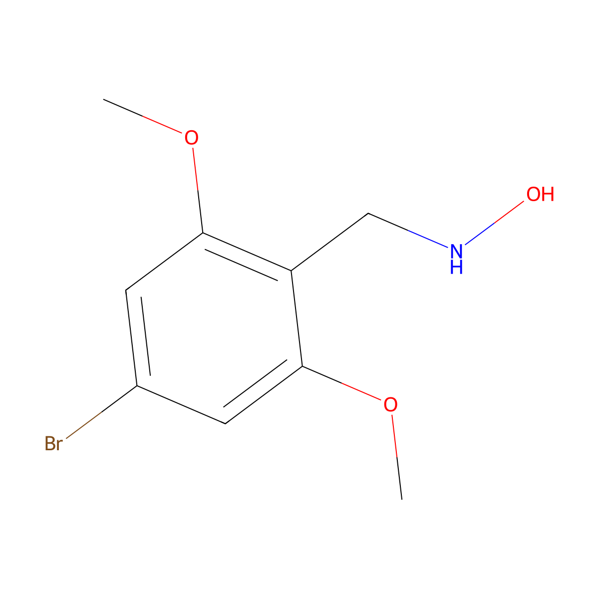N-[(4-bromo-2,6-dimethoxyphenyl)methyl]hydroxylamine molecular structure, CAS 2229367-95-5
