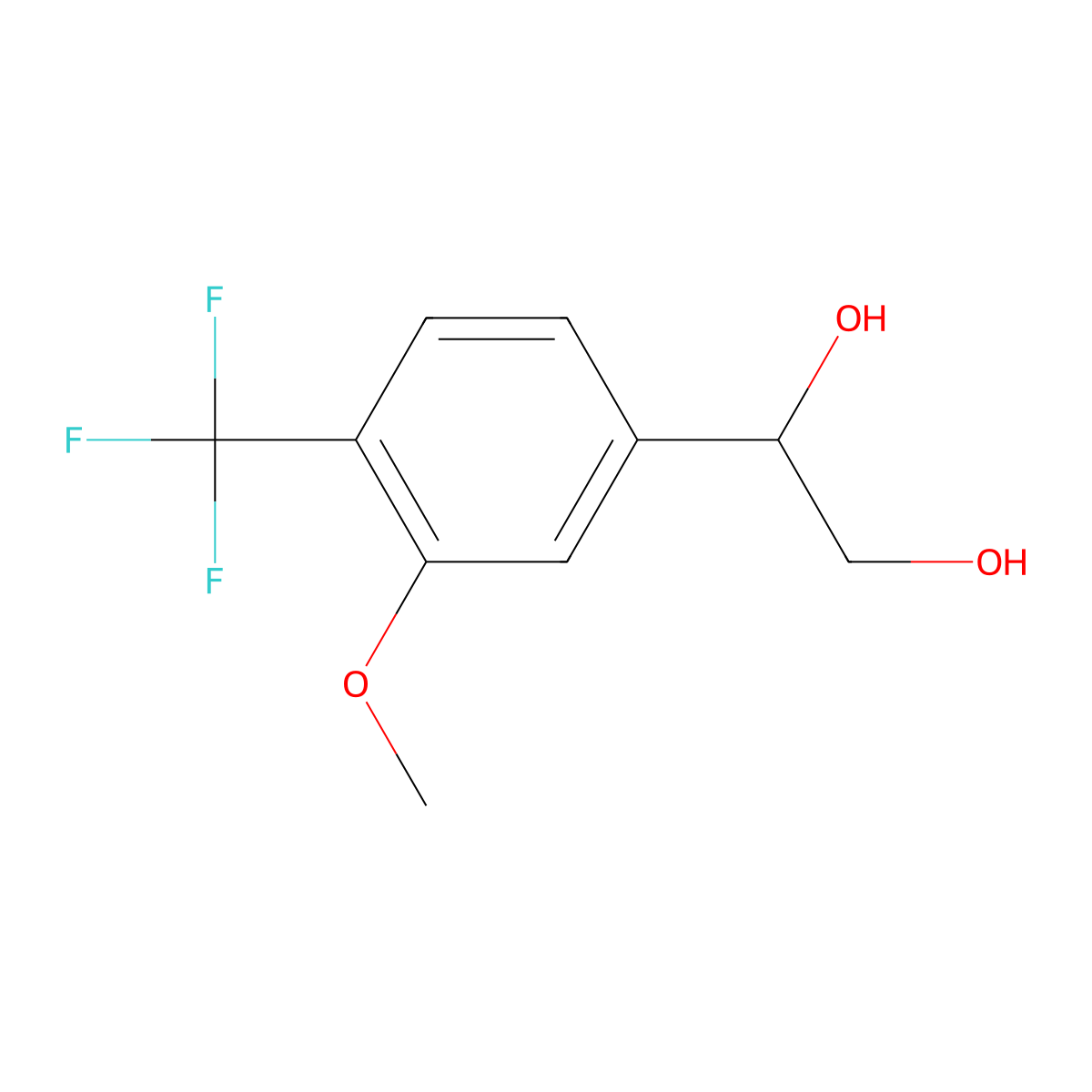1-[3-Methoxy-4-(trifluoromethyl)phenyl]ethane-1,2-diol molecular structure, CAS 2229370-66-3