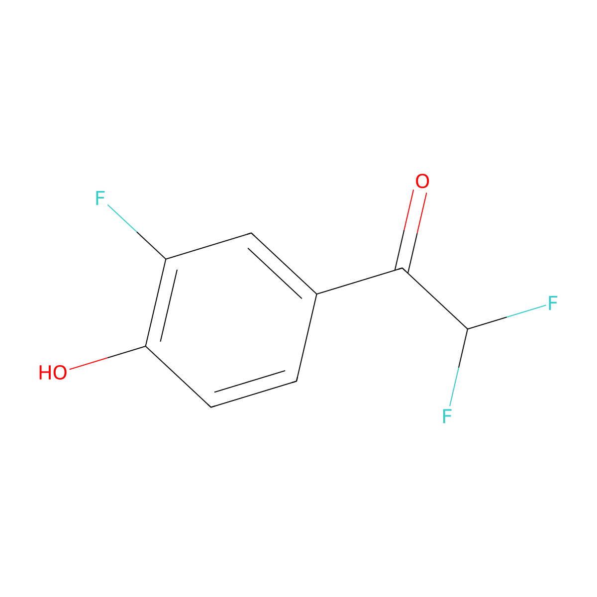 2,2-Difluoro-1-(3-fluoro-4-hydroxyphenyl)ethan-1-one molecular structure, CAS 2229372-85-2