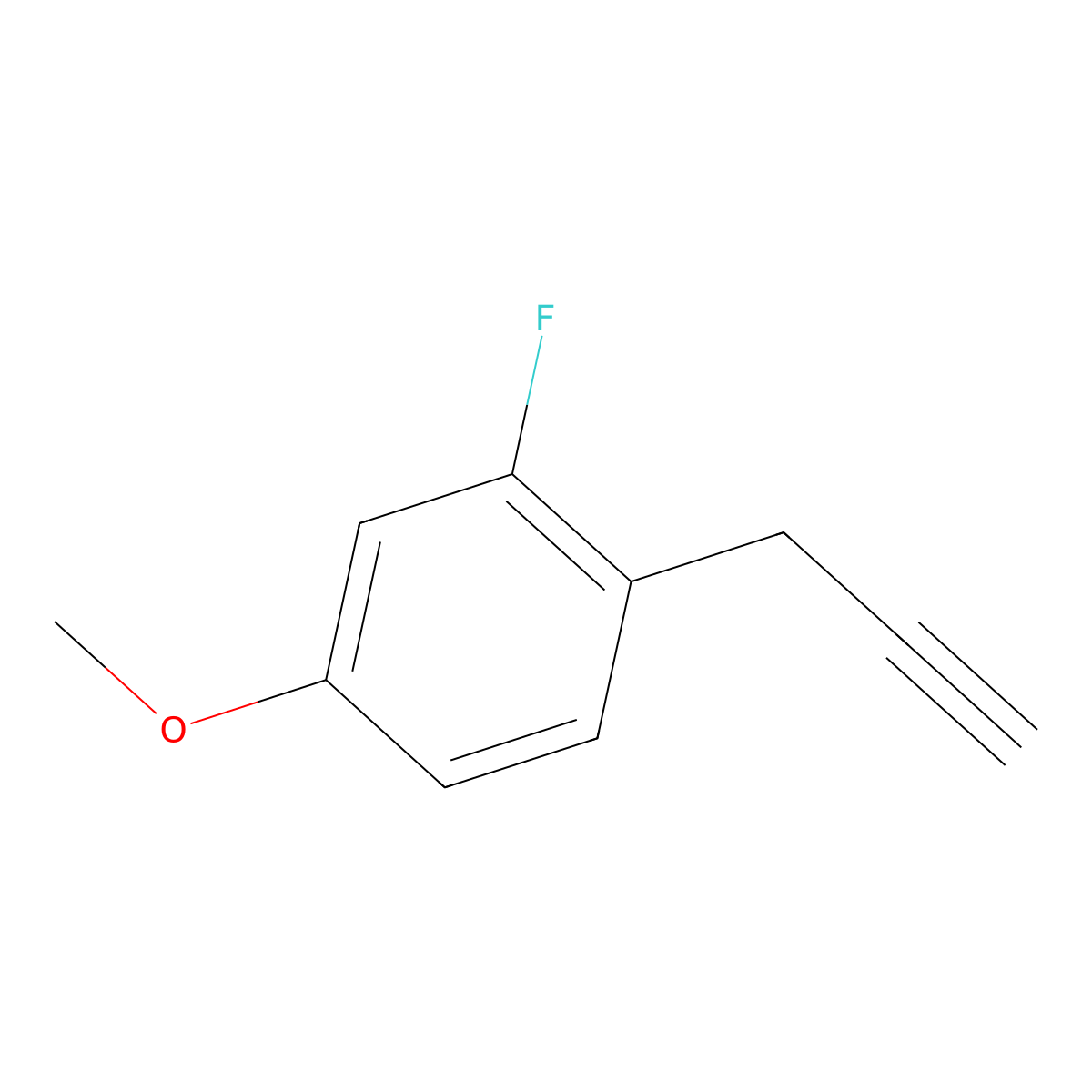 2-Fluoro-4-methoxy-1-(prop-2-yn-1-yl)benzene molecular structure, CAS 2229373-03-7