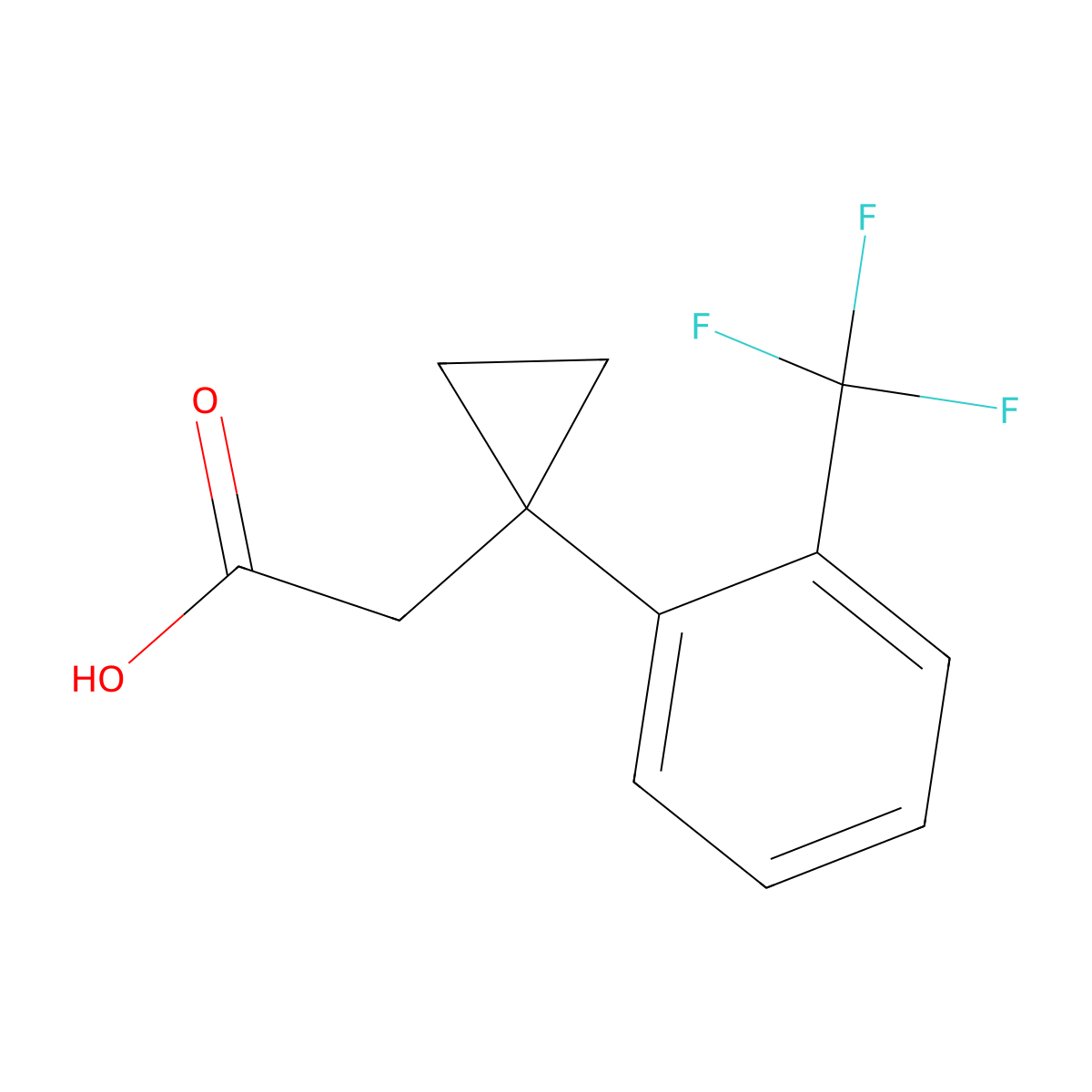 2-{1-[2-(Trifluoromethyl)phenyl]cyclopropyl}acetic acid molecular structure, CAS 2229373-07-1