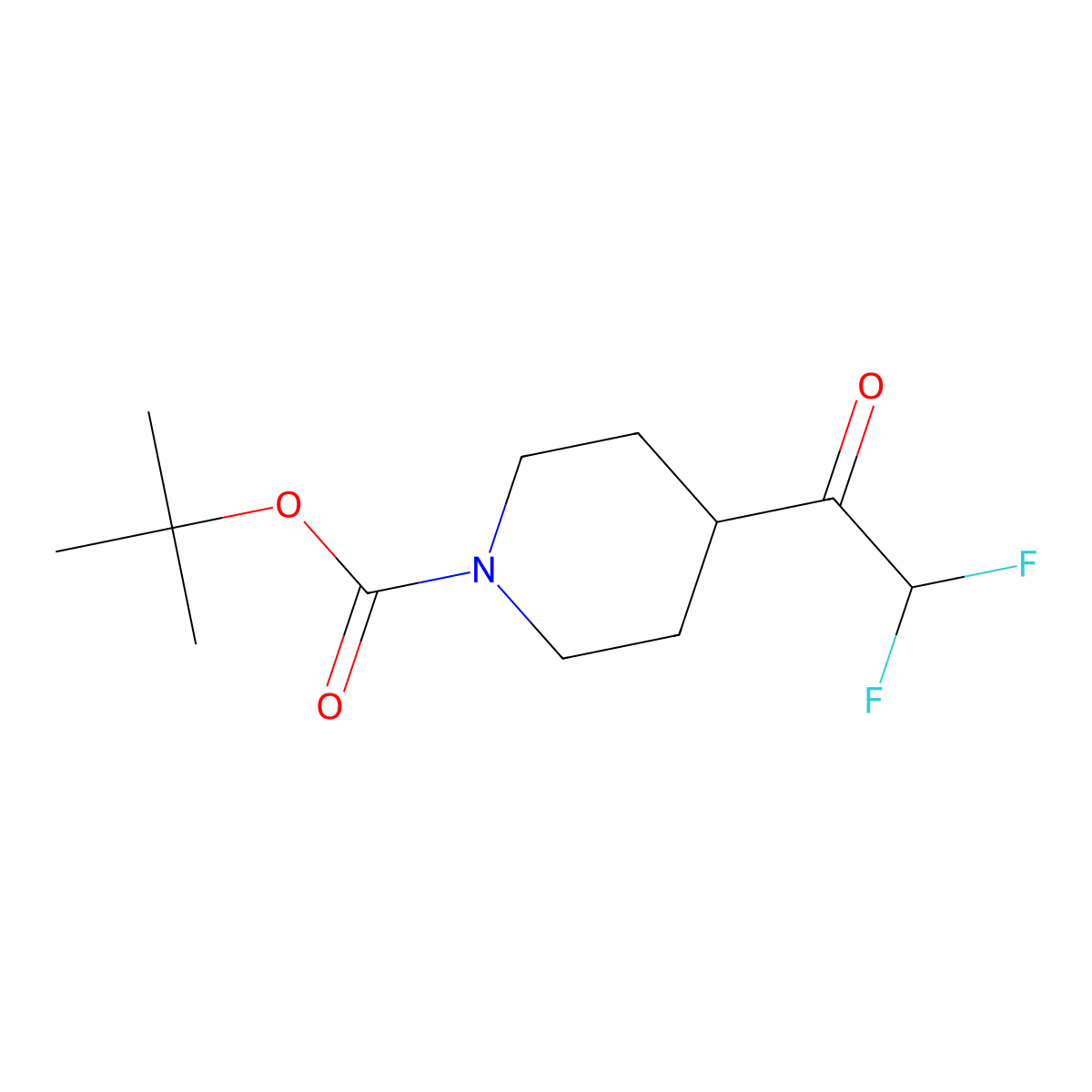 Tert-butyl 4-(2,2-difluoroacetyl)piperidine-1-carboxylate molecular structure, CAS 2229374-61-0