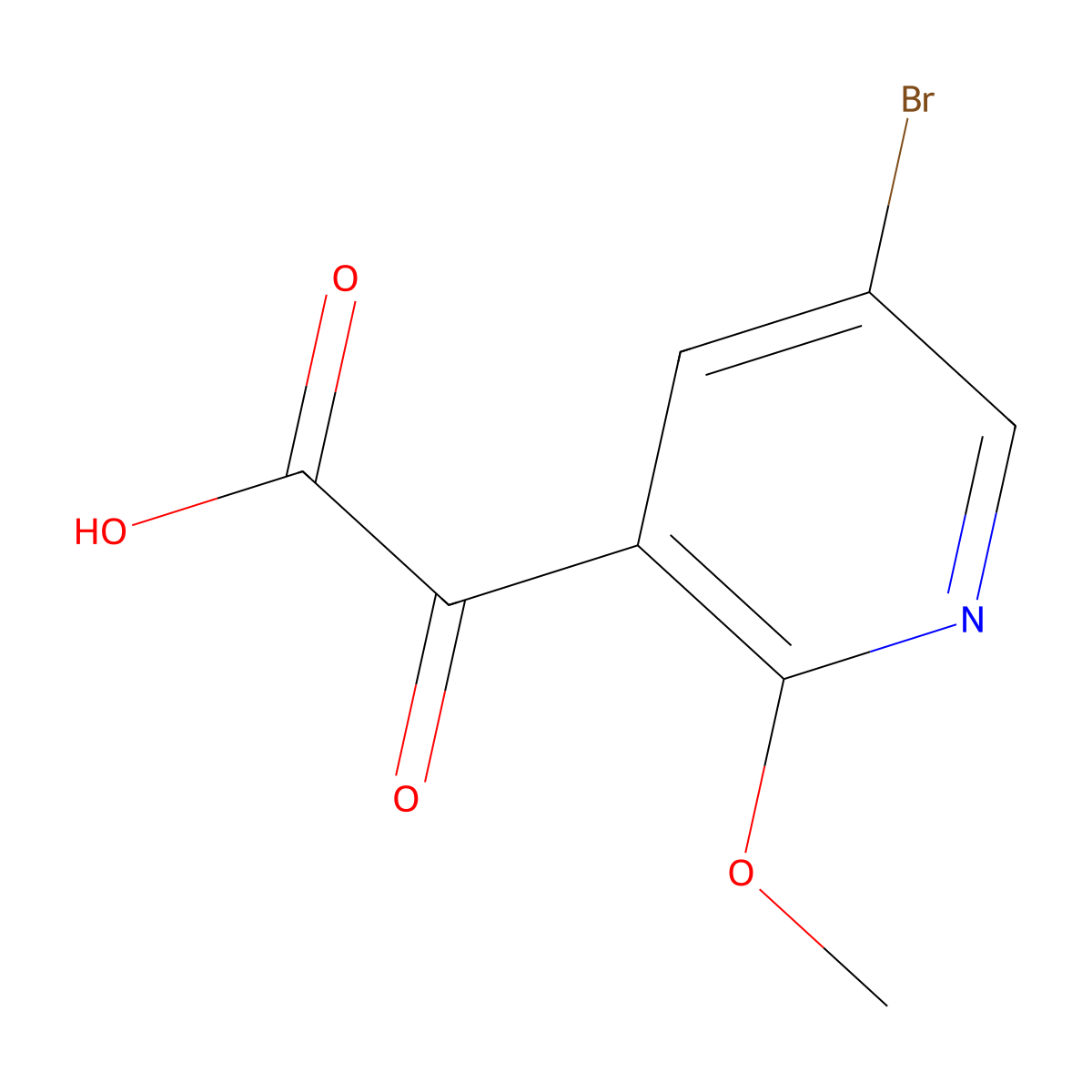 2-(5-Bromo-2-methoxypyridin-3-yl)-2-oxoacetic acid molecular structure, CAS 2229377-21-1