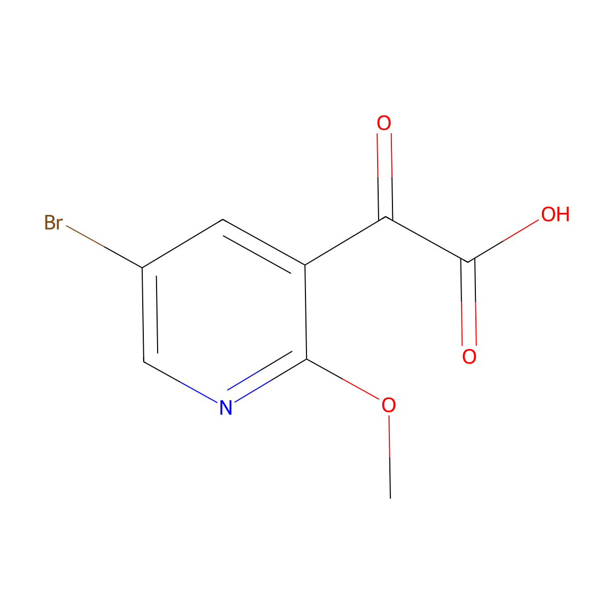 2-(5-Bromo-2-methoxypyridin-3-yl)-2-oxoacetic acid molecular structure, CAS 2229377-21-1
