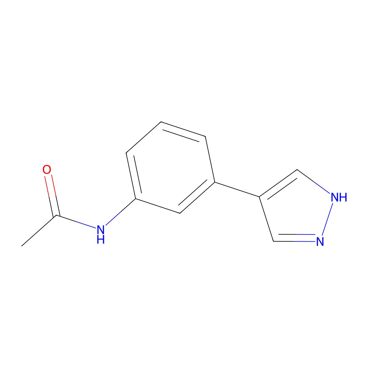 N-[3-(1H-pyrazol-4-yl)phenyl]acetamide molecular structure, CAS 2229379-13-7