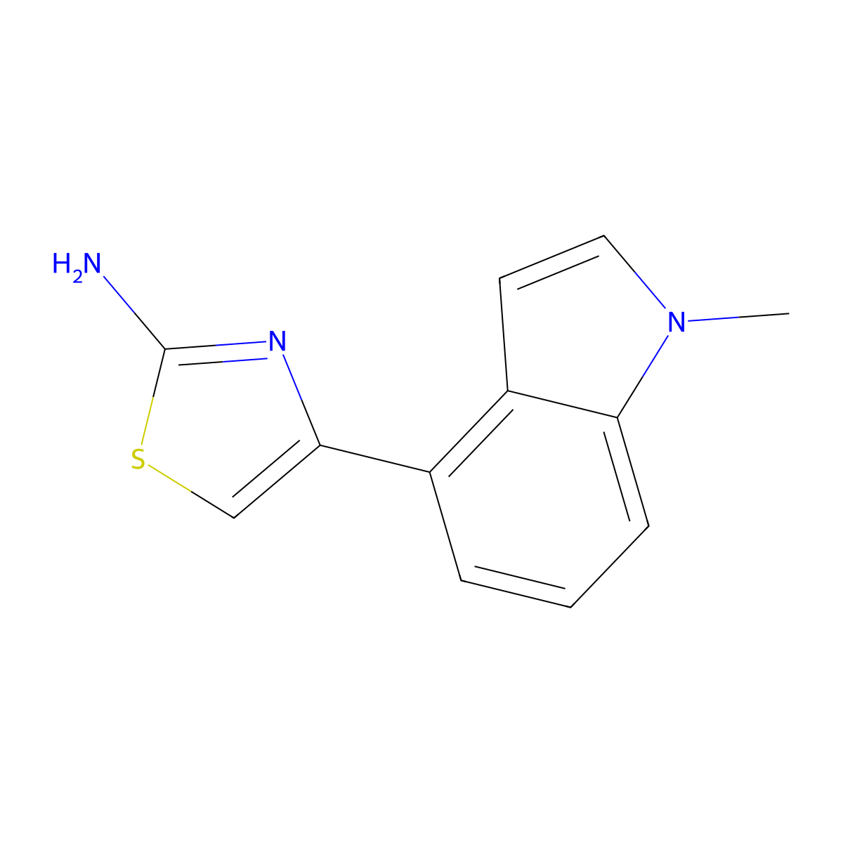 4-(1-methyl-1H-indol-4-yl)-1,3-thiazol-2-amine molecular structure, CAS 2229380-61-2