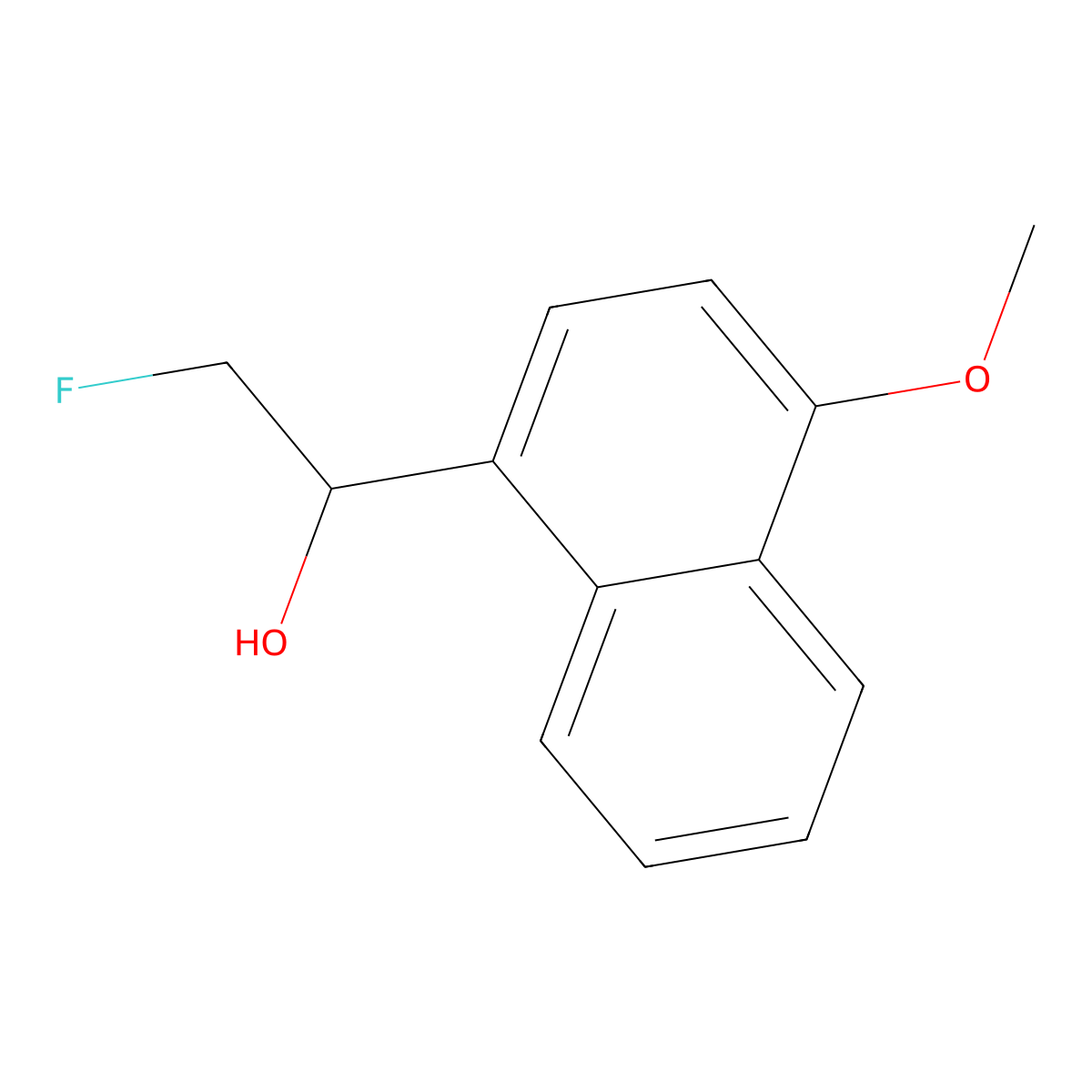 2-Fluoro-1-(4-methoxynaphthalen-1-yl)ethan-1-ol molecular structure, CAS 2229380-74-7