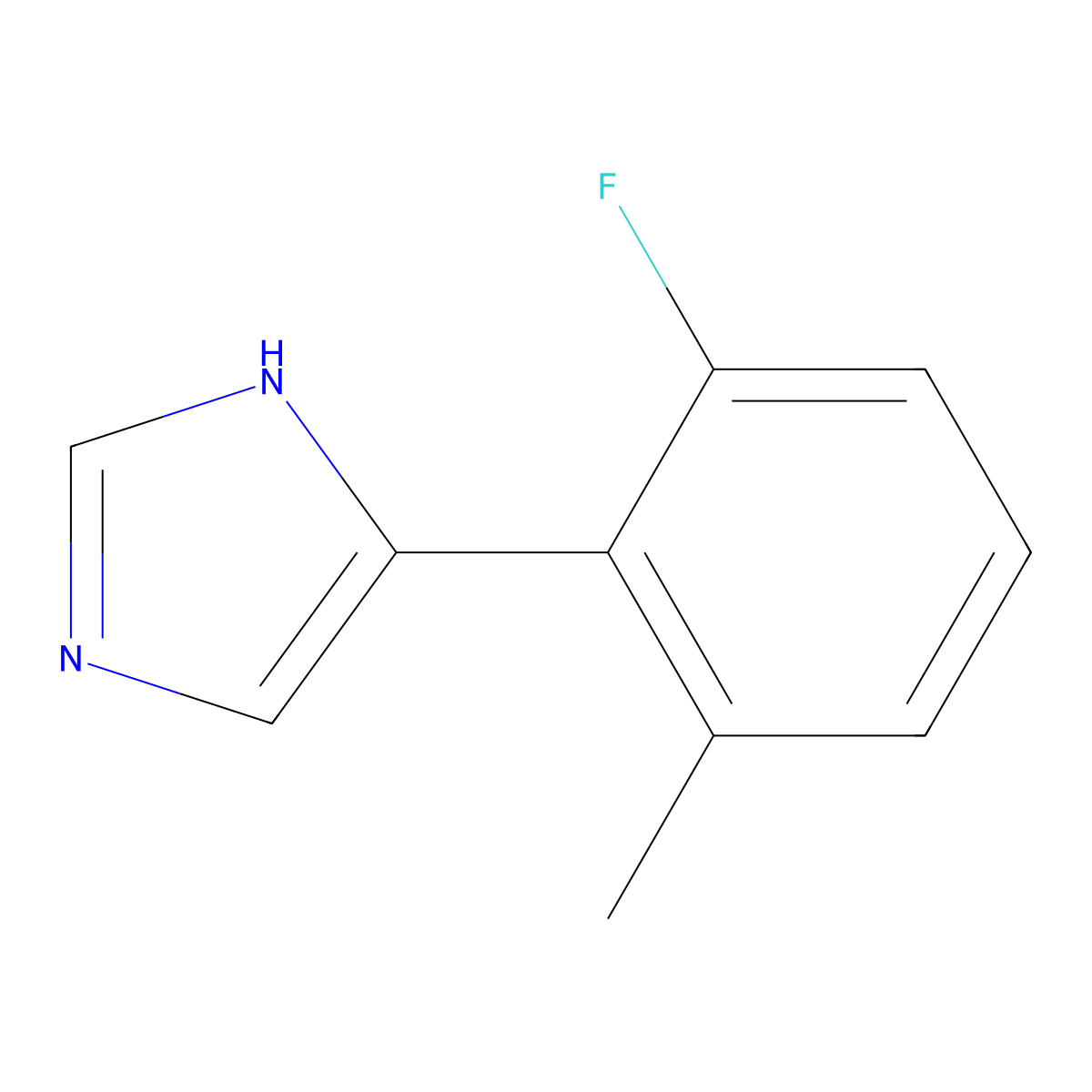4-(2-fluoro-6-methylphenyl)-1H-imidazole molecular structure, CAS 2229386-14-3