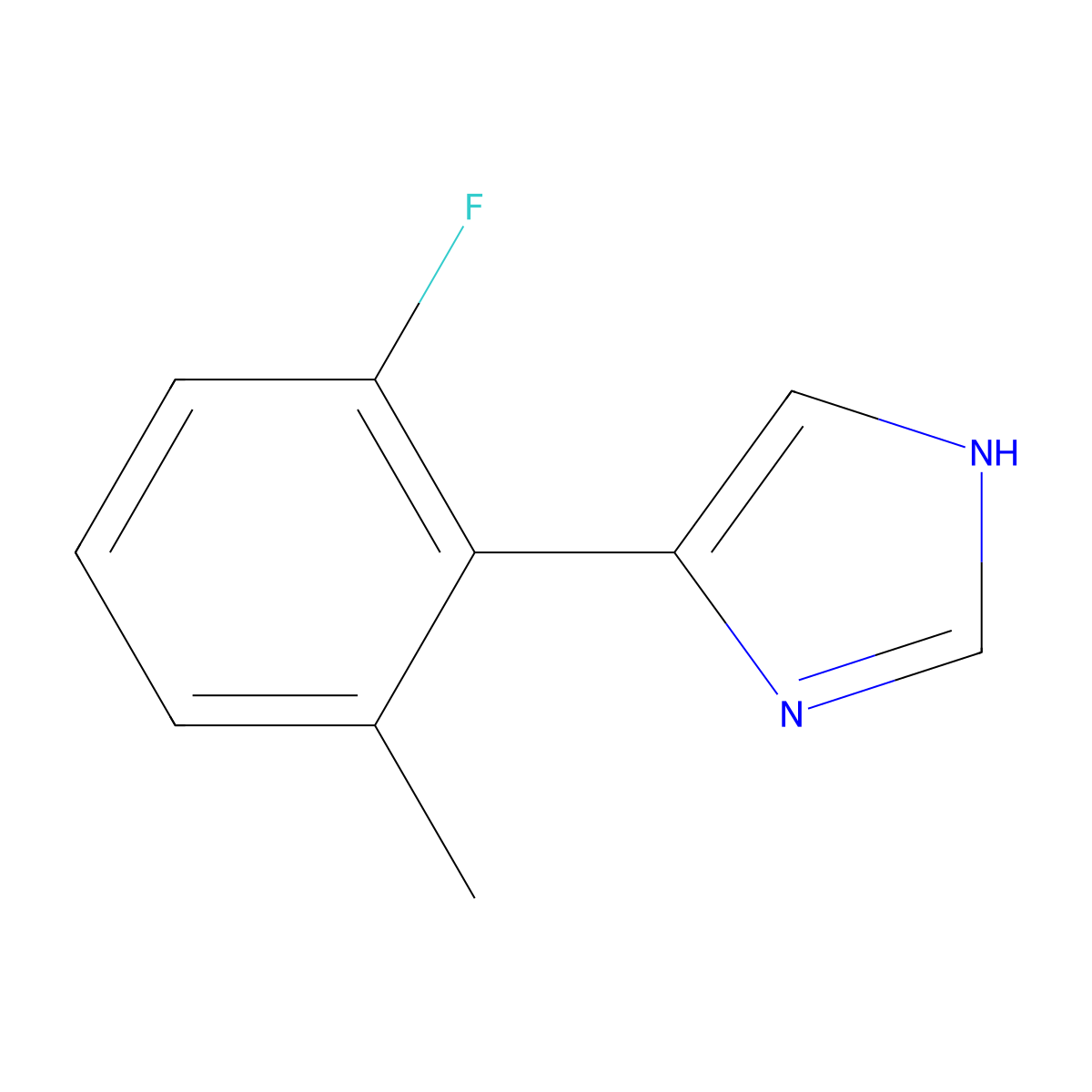 4-(2-fluoro-6-methylphenyl)-1H-imidazole molecular structure, CAS 2229386-14-3