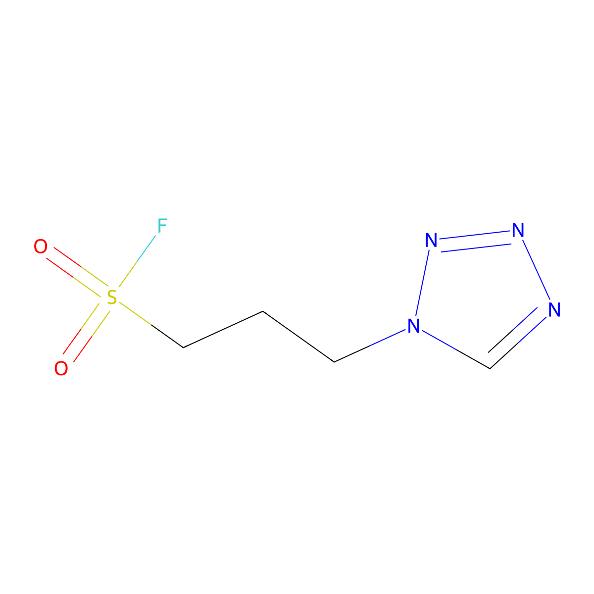 3-(1H-1,2,3,4-tetrazol-1-yl)propane-1-sulfonyl fluoride molecular structure, CAS 2229386-17-6