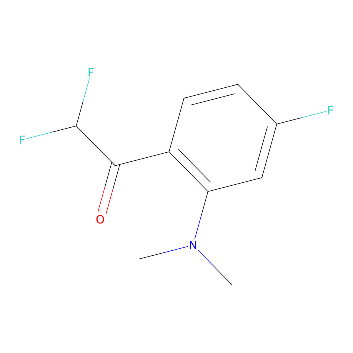 1-[2-(Dimethylamino)-4-fluorophenyl]-2,2-difluoroethan-1-one molecular structure, CAS 2229387-84-0