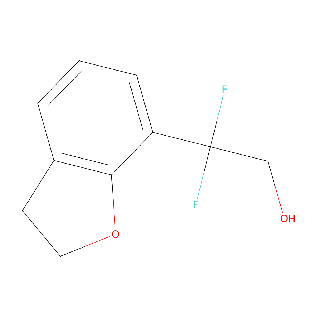 2-(2,3-Dihydro-1-benzofuran-7-yl)-2,2-difluoroethan-1-ol molecular structure, CAS 2229388-08-1