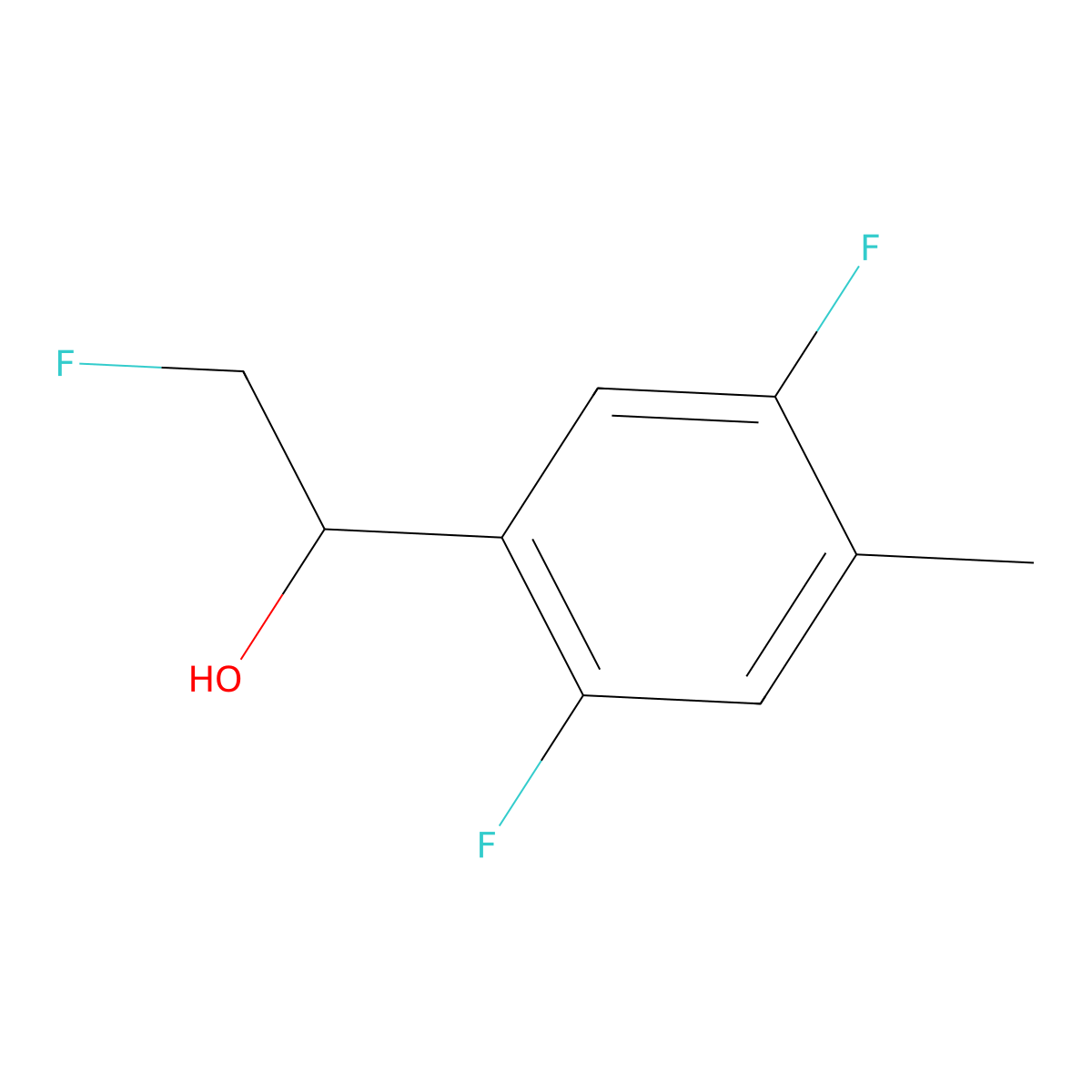 1-(2,5-Difluoro-4-methylphenyl)-2-fluoroethan-1-ol molecular structure, CAS 2229388-48-9