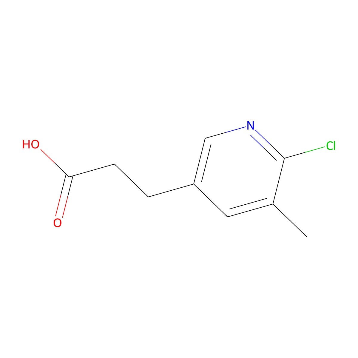 3-(6-Chloro-5-methylpyridin-3-yl)propanoic acid molecular structure, CAS 2229388-61-6