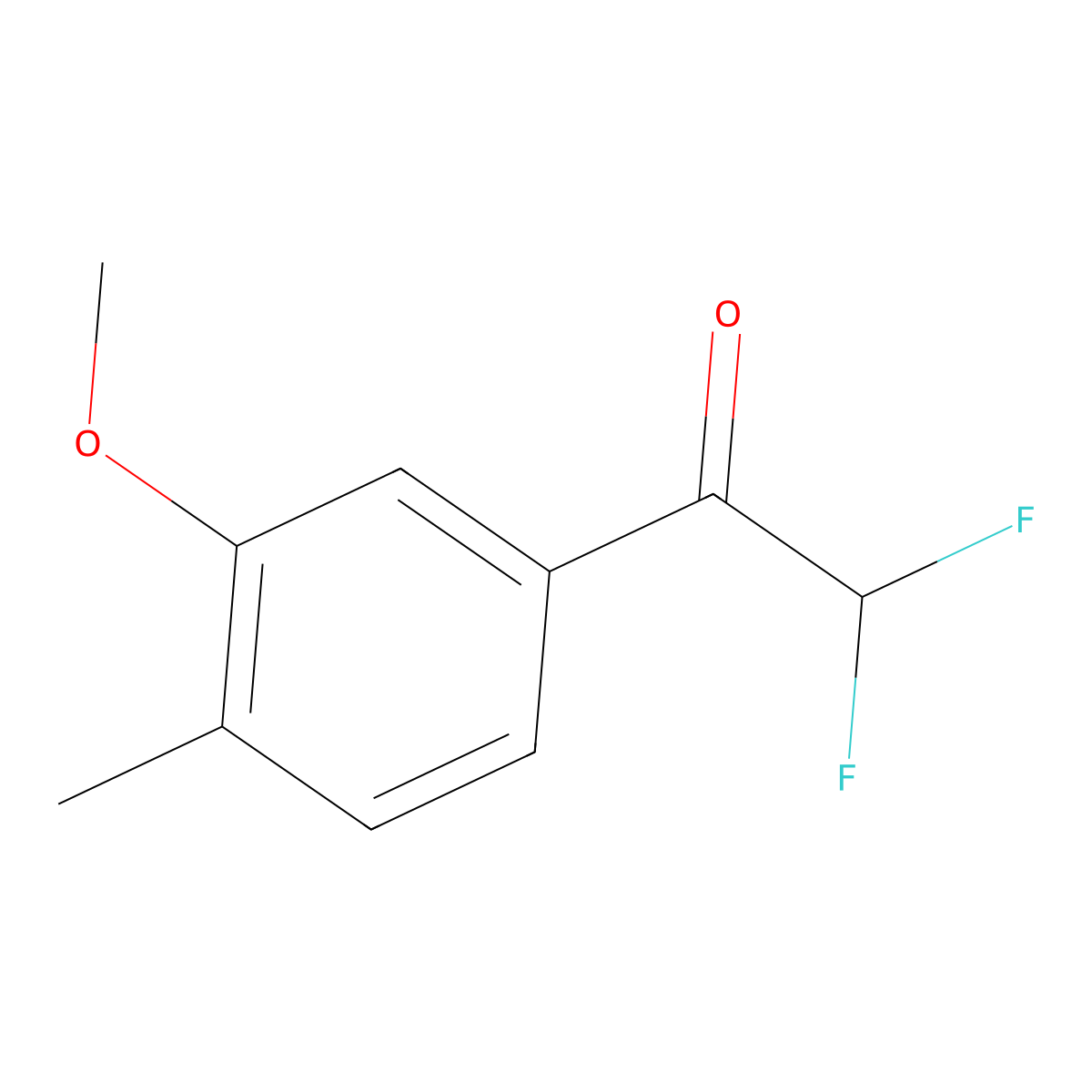 2,2-Difluoro-1-(3-methoxy-4-methylphenyl)ethan-1-one molecular structure, CAS 2229389-76-6