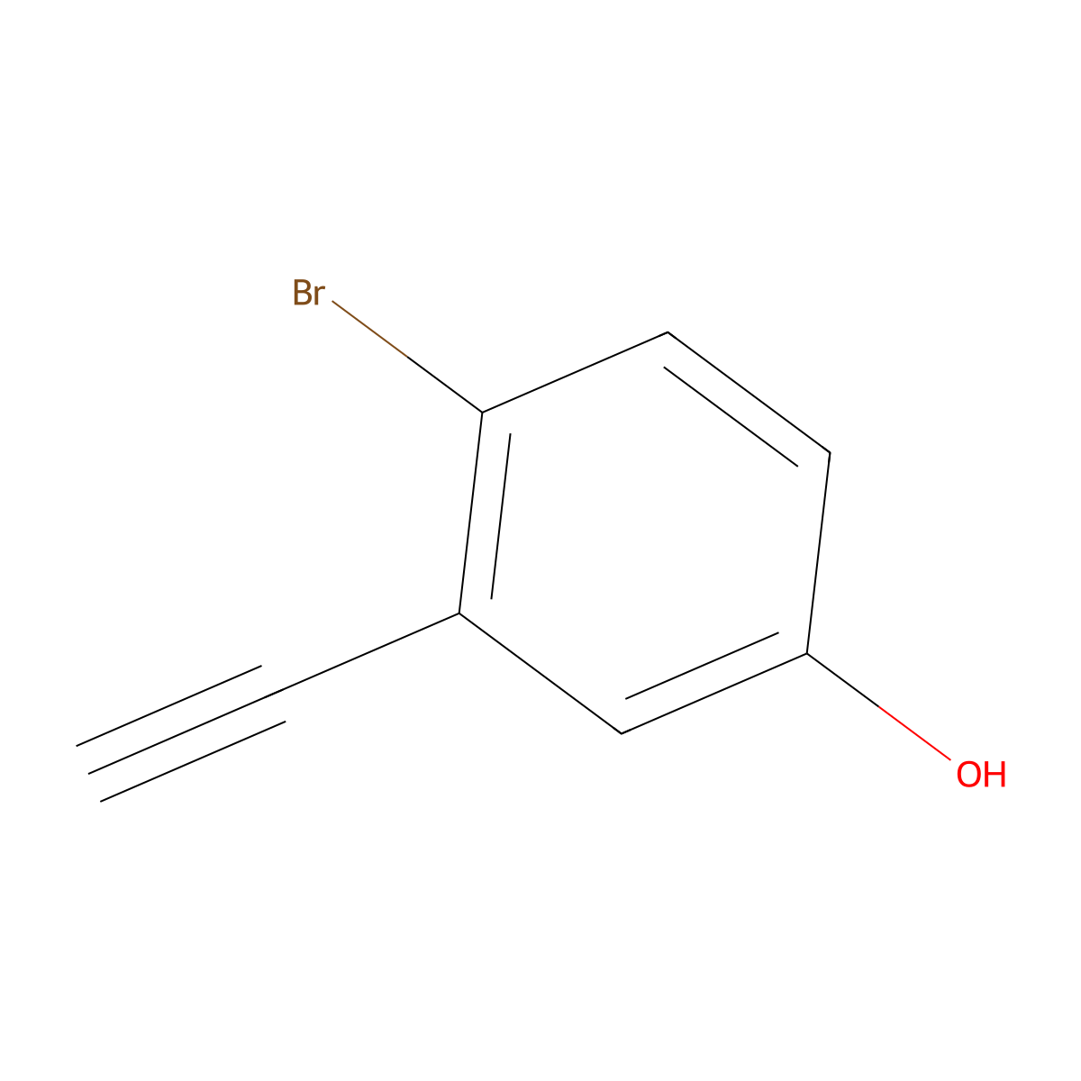4-Bromo-3-ethynylphenol molecular structure, CAS 2229392-81-6