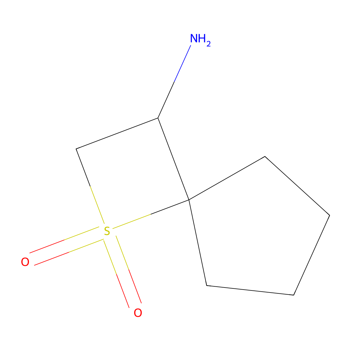 3-Amino-1lambda6-thiaspiro[3.4]octane-1,1-dione molecular structure, CAS 2229393-65-9