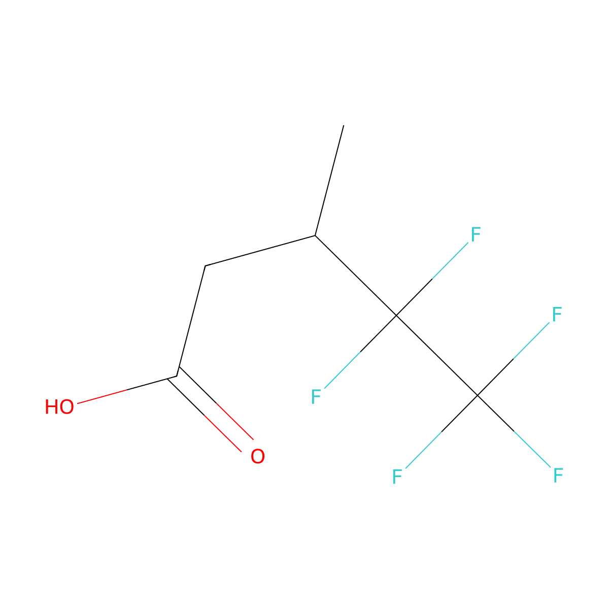 4,4,5,5,5-Pentafluoro-3-methylpentanoic acid molecular structure, CAS 2229394-07-2