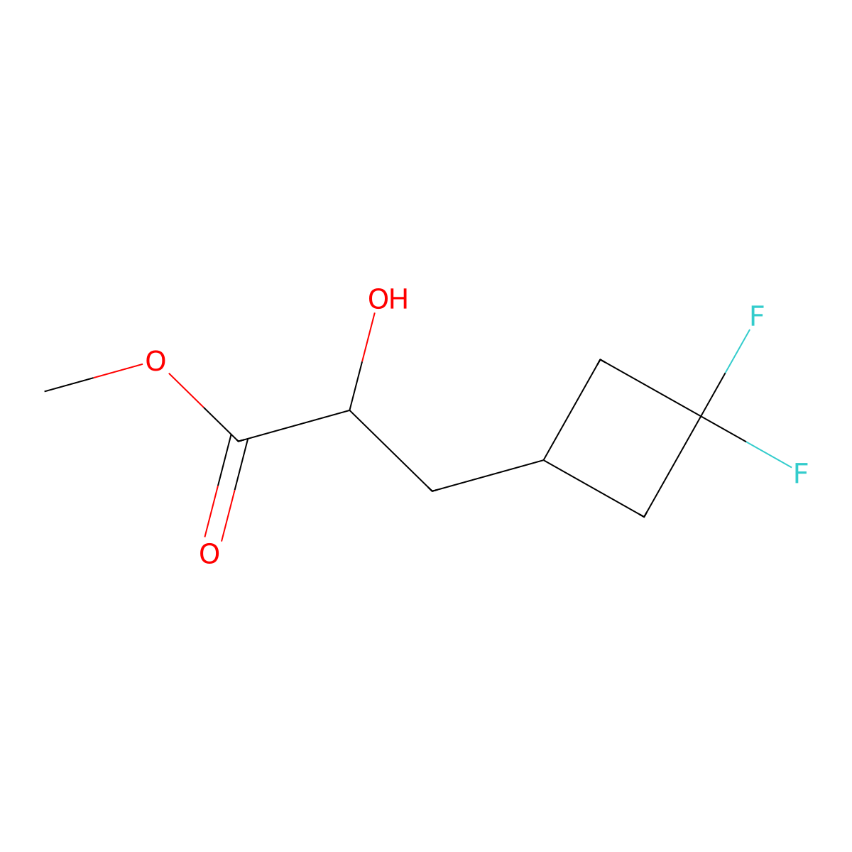 Methyl 3-(3,3-difluorocyclobutyl)-2-hydroxypropanoate molecular structure, CAS 2229396-81-8