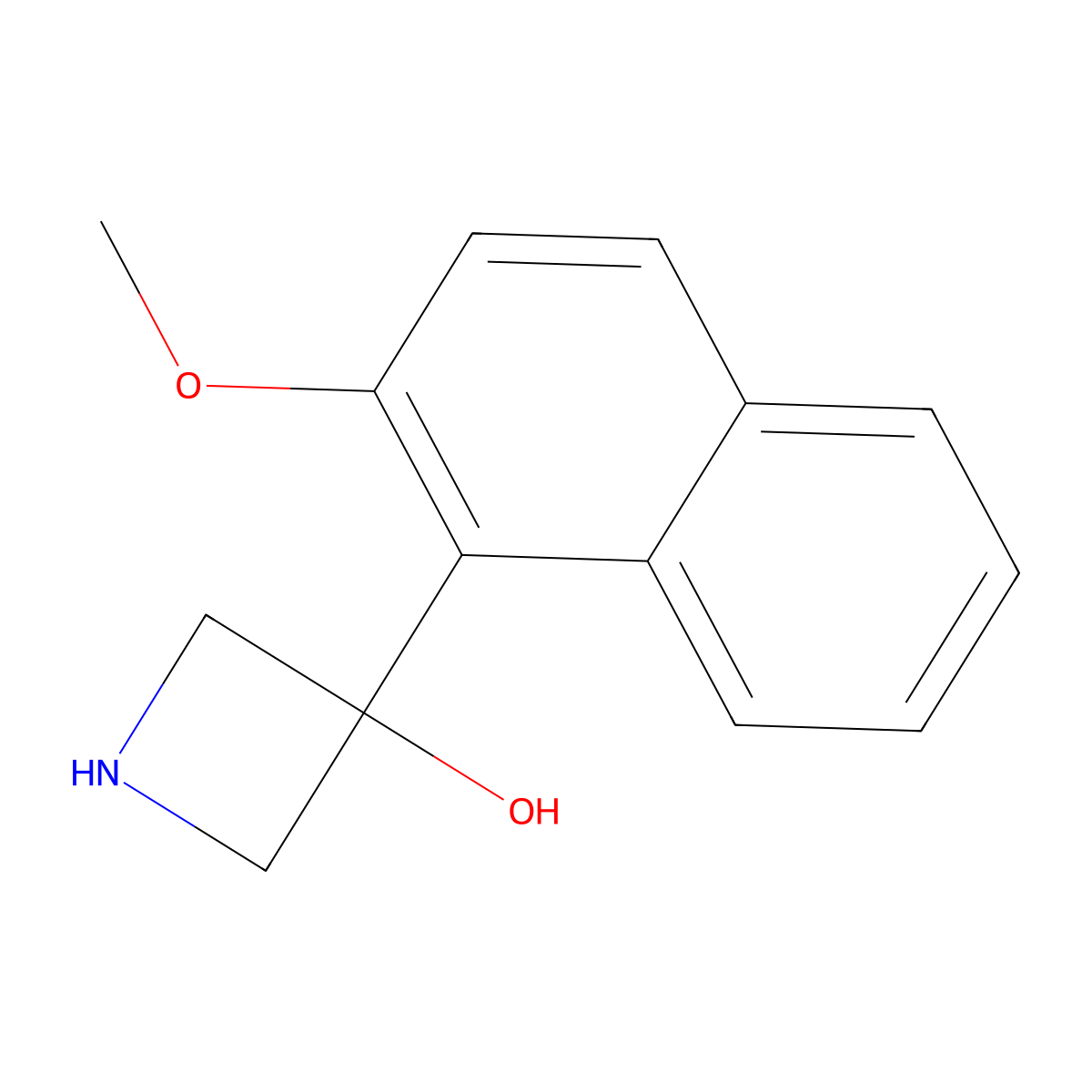 3-(2-Methoxynaphthalen-1-yl)azetidin-3-ol molecular structure, CAS 2229397-15-1