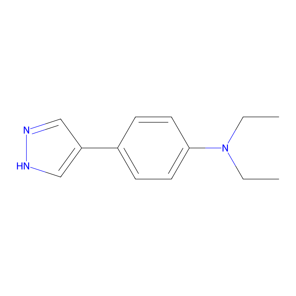 N,N-diethyl-4-(1H-pyrazol-4-yl)aniline molecular structure, CAS 2229397-57-1