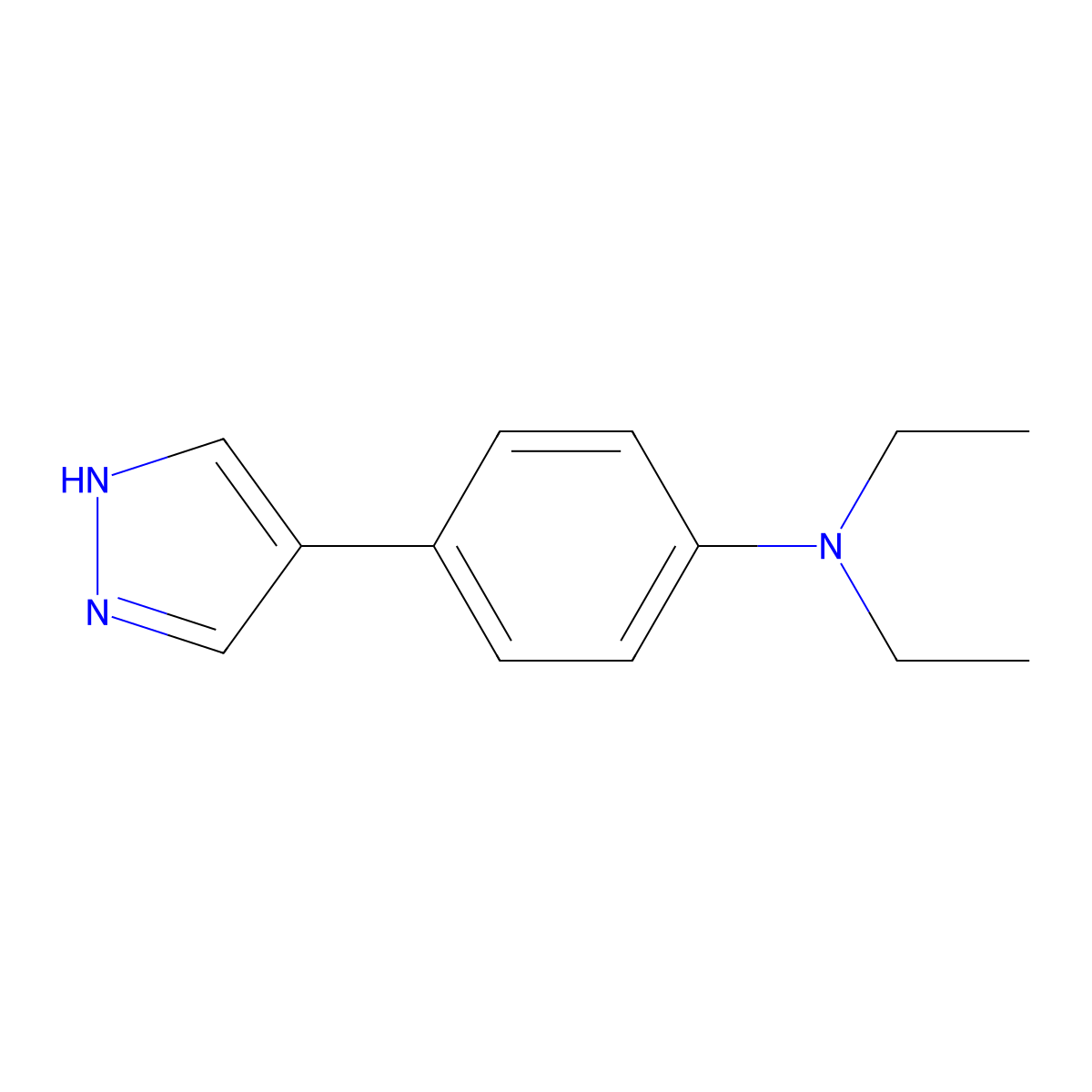 N,N-diethyl-4-(1H-pyrazol-4-yl)aniline molecular structure, CAS 2229397-57-1