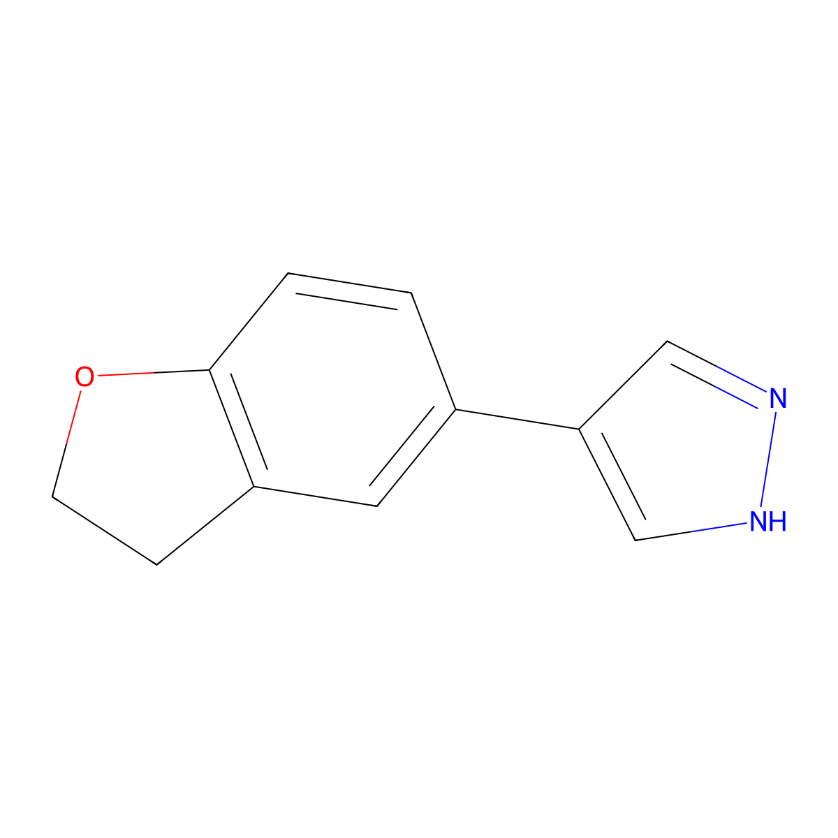 4-(2,3-dihydro-1-benzofuran-5-yl)-1H-pyrazole molecular structure, CAS 2229398-10-9