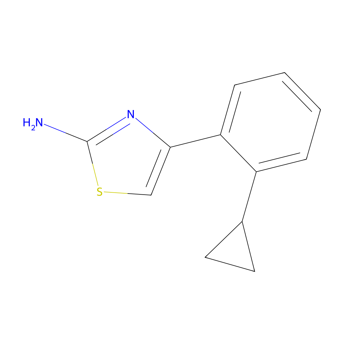 4-(2-Cyclopropylphenyl)-1,3-thiazol-2-amine molecular structure, CAS 2229398-29-0