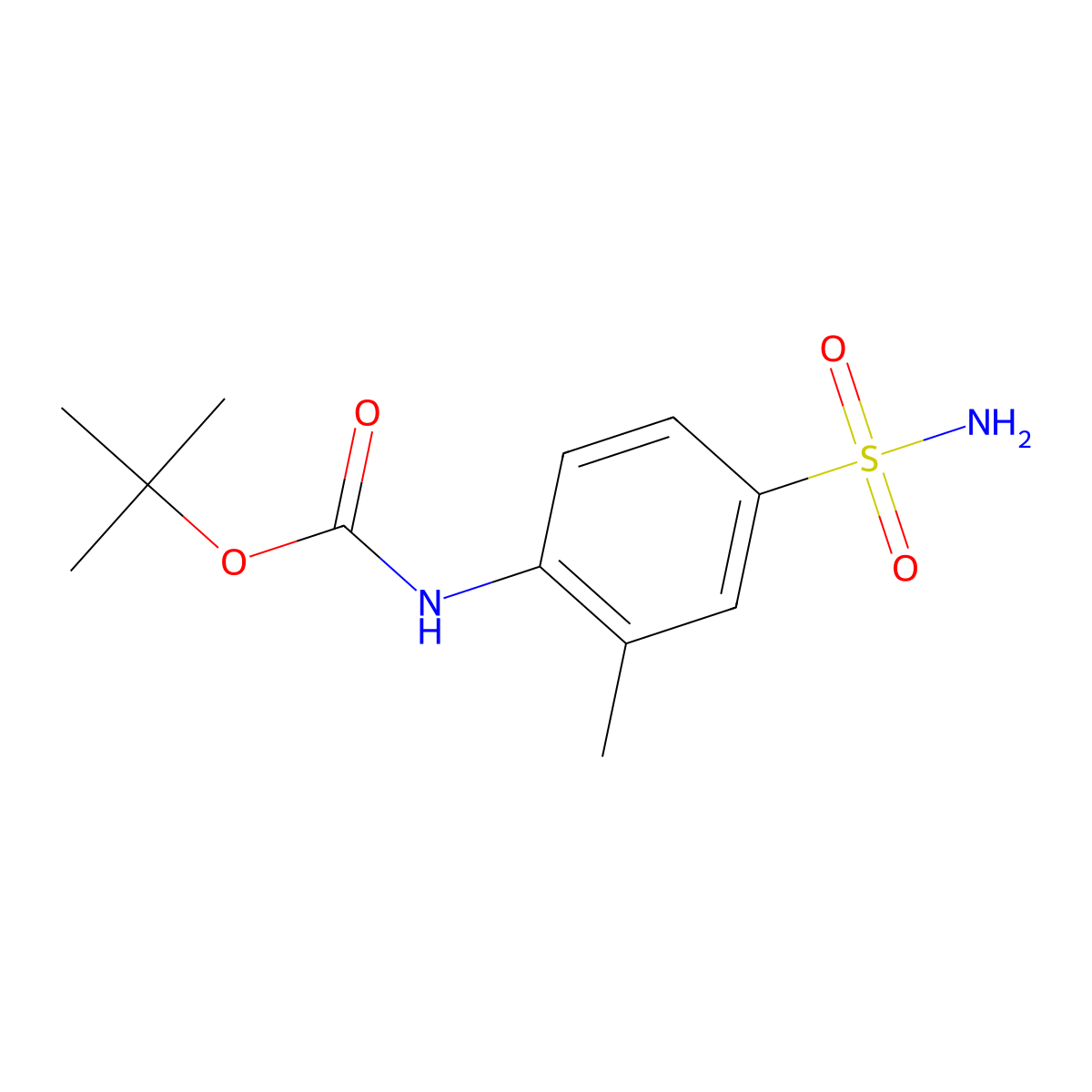 tert-butyl N-(2-methyl-4-sulfamoylphenyl)carbamate molecular structure, CAS 2229398-34-7