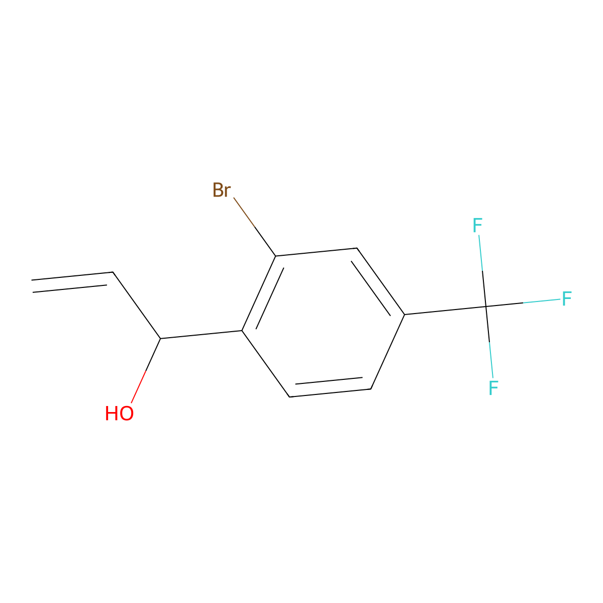 1-[2-Bromo-4-(trifluoromethyl)phenyl]prop-2-en-1-ol molecular structure, CAS 2229398-90-5