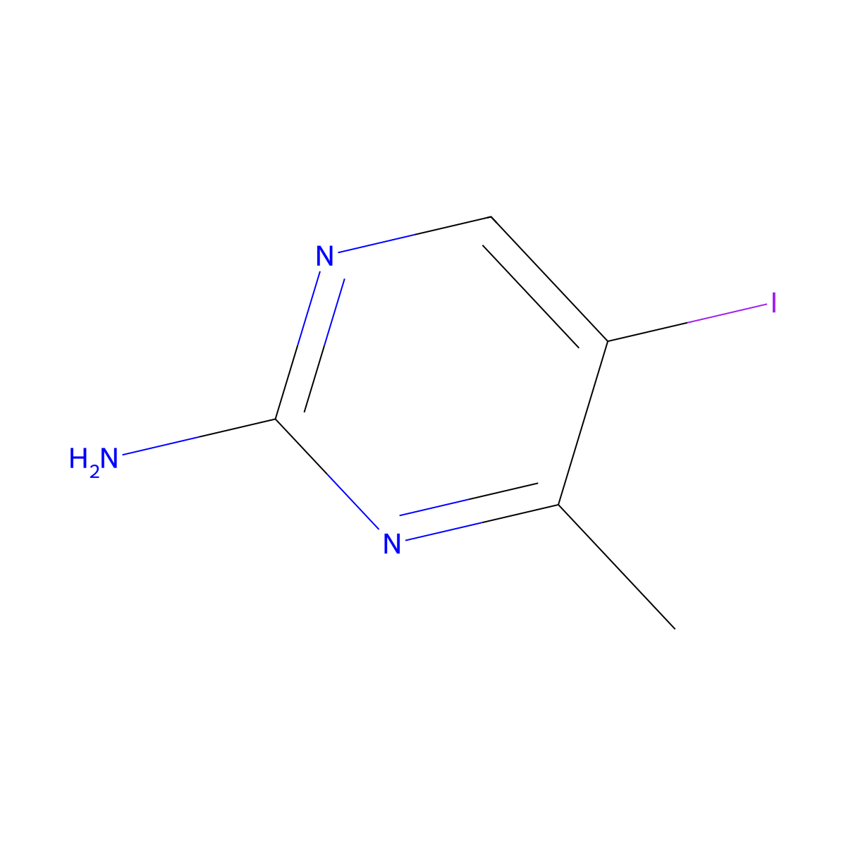 5-Iodo-4-methylpyrimidin-2-amine molecular structure, CAS 22294-56-0