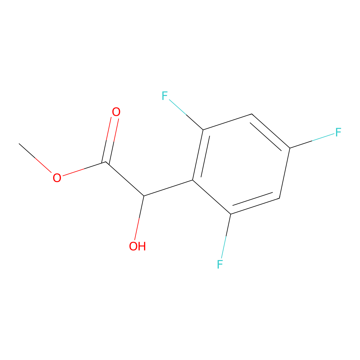 Methyl 2-hydroxy-2-(2,4,6-trifluorophenyl)acetate molecular structure, CAS 2229400-94-4