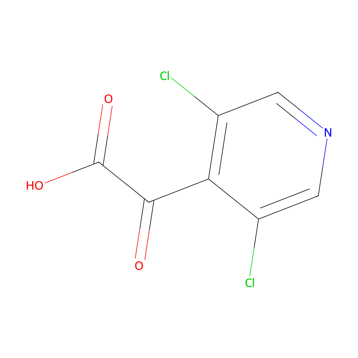 2-(3,5-Dichloropyridin-4-yl)-2-oxoacetic acid molecular structure, CAS 2229400-99-9