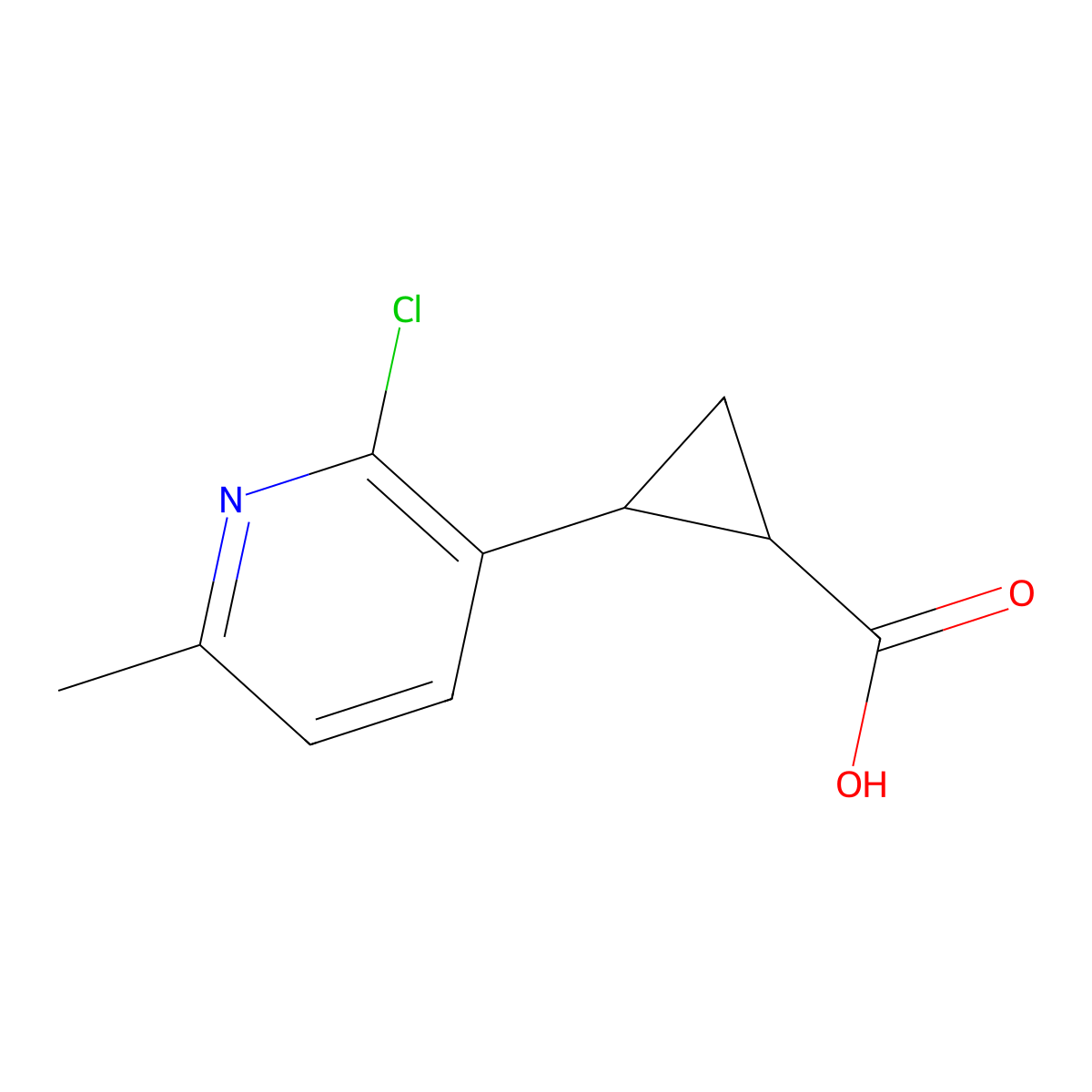 2-(2-Chloro-6-methylpyridin-3-yl)cyclopropane-1-carboxylic acid molecular structure, CAS 2229401-26-5