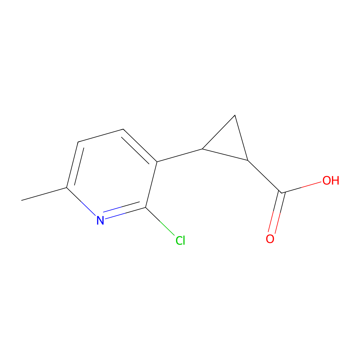 2-(2-Chloro-6-methylpyridin-3-yl)cyclopropane-1-carboxylic acid molecular structure, CAS 2229401-26-5
