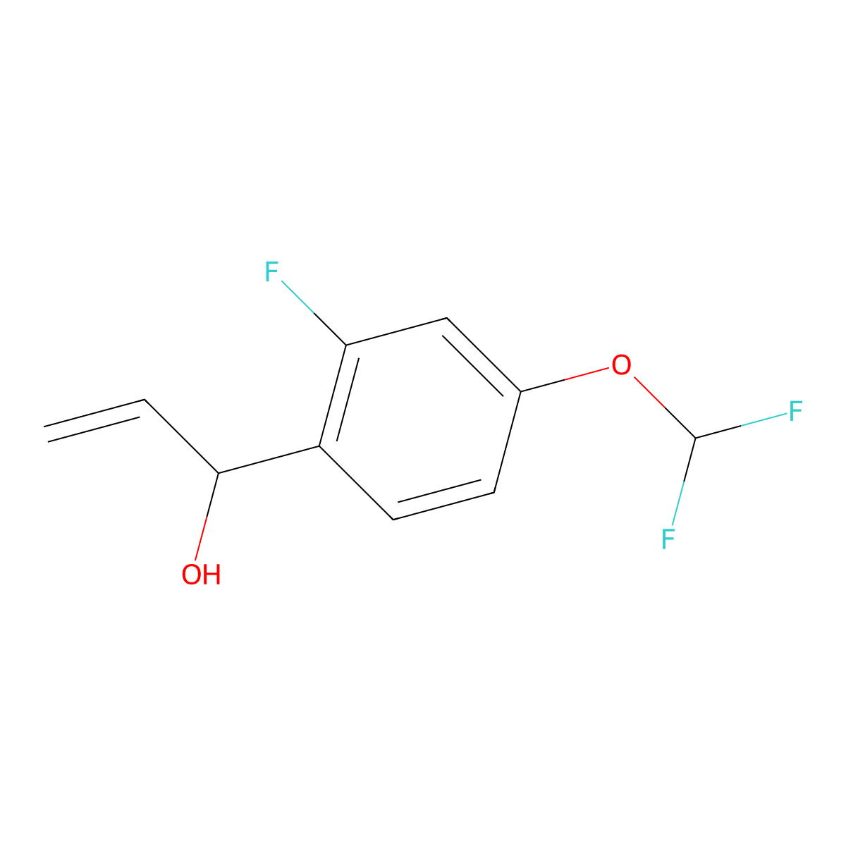 1-[4-(Difluoromethoxy)-2-fluorophenyl]prop-2-en-1-ol molecular structure, CAS 2229401-50-5